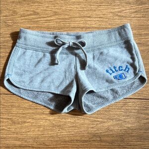 Abercrombie & Fitch Gray Athletic Shorts with Blue Logo